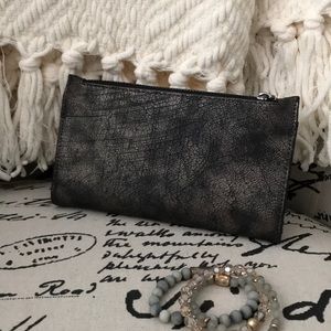 Large gunmetal wallet.